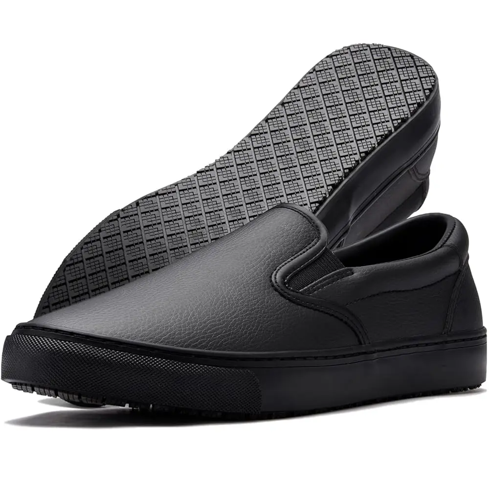 Non-Slip Work Shoes for Men, Leather Slip-Resistant (Oil & Water) Sneakers for Food Service, Slip On Restaurant Server Shoes,
Non-Slip Work Shoes for Men, Leather Slip-Resistant (Oil & Water) Sneakers for Food Service, Slip On Restaurant Server Shoes,