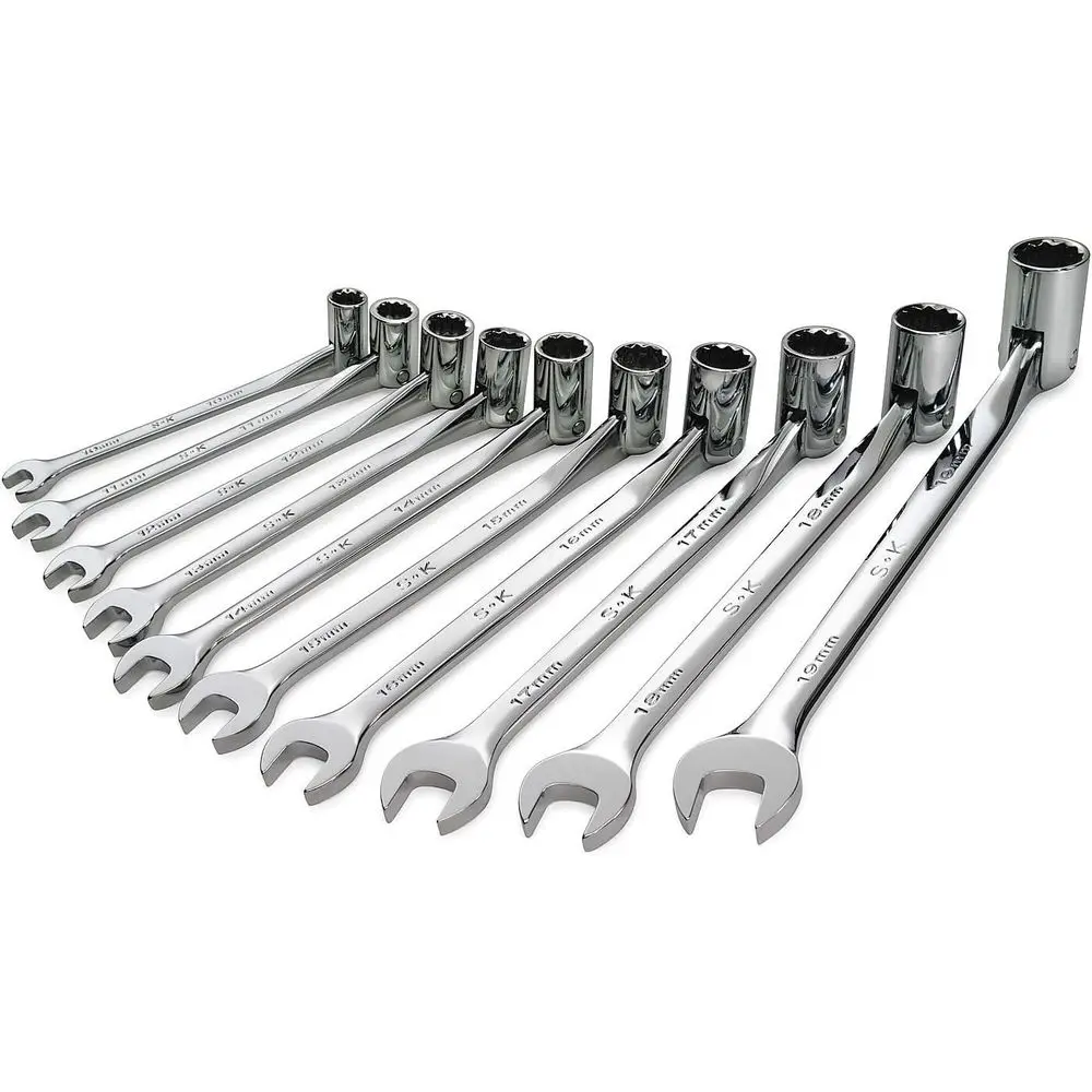12-Point Metric Flex Combination Wrench Set - 10-Piece, Chrome Finish, Made in USA
12-Point Metric Flex Combination Wrench Set - 10-Piece, Chrome Finish, Made in USA