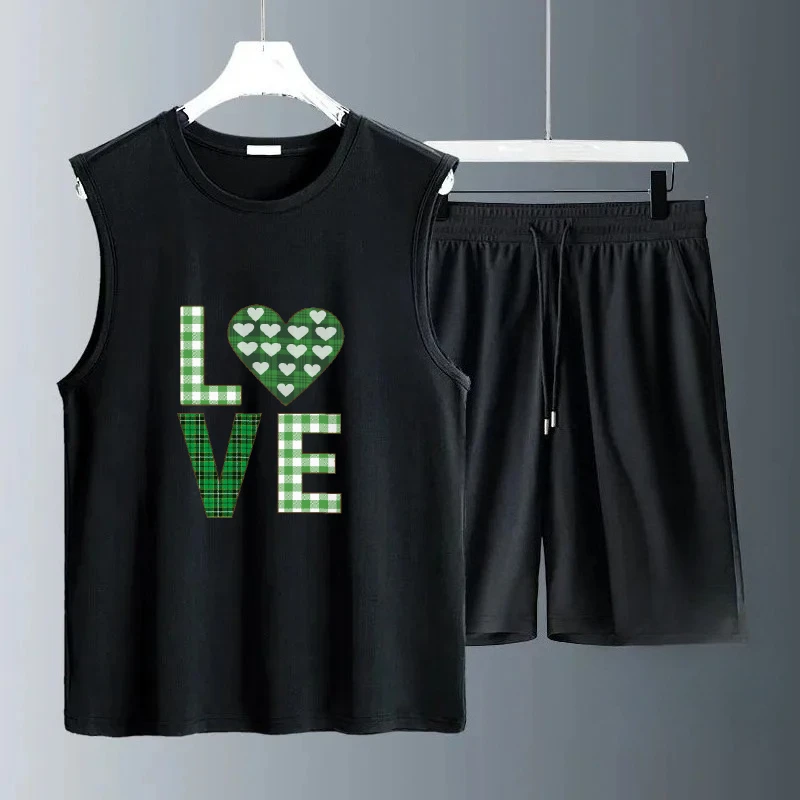 2025 Casual Sleeveless Polyester Fiber Men Green heart graffiti English print suits Daily Wear Lightweight Durable Outfit Sets
2025 Casual Sleeveless Polyester Fiber Men Green heart graffiti English print suits Daily Wear Lightweight Durable Outfit Sets