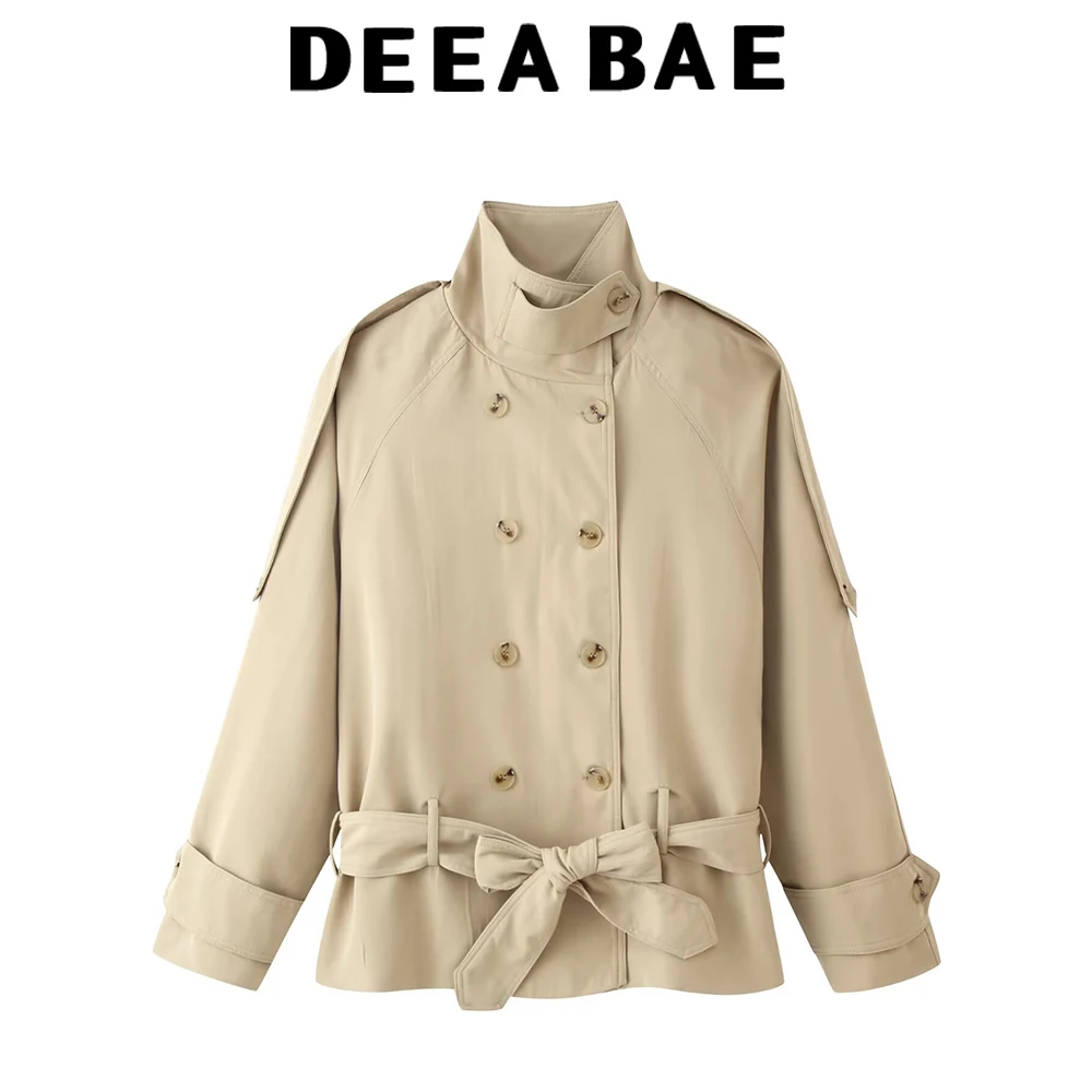 DEEABAE Summer women's casual style high neck long sleeved double breasted breasted short windbreaker jacket
DEEABAE Summer women's casual style high neck long sleeved double breasted breasted short windbreaker jacket