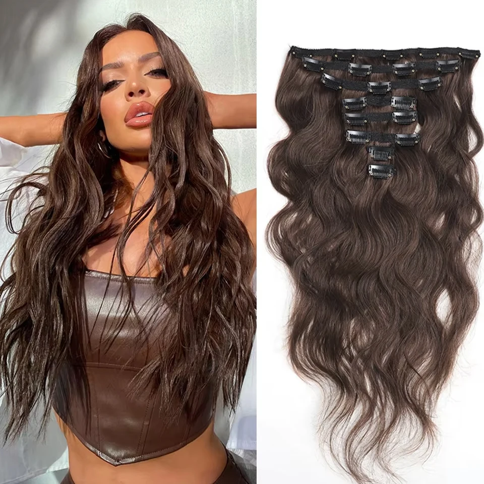 8Pcs #2 Dark Brown Body Wave Hair Clip In Hair Extensions Human Hair 100% Unprocessed Brazilian Remy Virgin Human Hair For Women
8Pcs #2 Dark Brown Body Wave Hair Clip In Hair Extensions Human Hair 100% Unprocessed Brazilian Remy Virgin Human Hair For Women