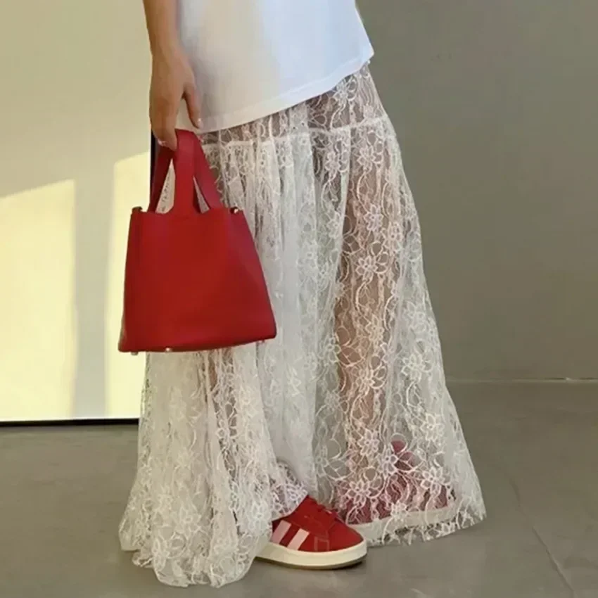 Lace Jacquard Transperant Skirt Women Summer New High Waist Sexy Casual Long Skirts 2026 Streetwear Fashion White Maxi Skirt
Lace Jacquard Transperant Skirt Women Summer New High Waist Sexy Casual Long Skirts 2026 Streetwear Fashion White Maxi Skirt