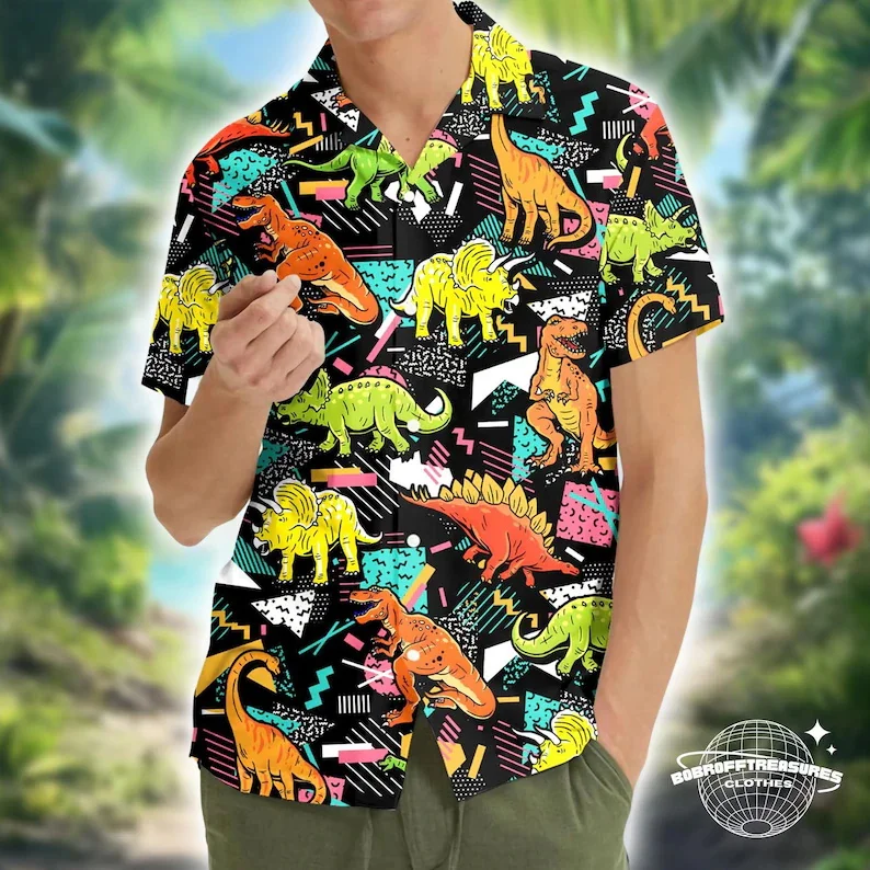 Men's Space Dinosaur Print Hawaiian Shirt 3D Cosmic Dinosaur Graphic Casual Short Sleeve Button Down Holiday Beach Shirts
Men's Space Dinosaur Print Hawaiian Shirt 3D Cosmic Dinosaur Graphic Casual Short Sleeve Button Down Holiday Beach Shirts