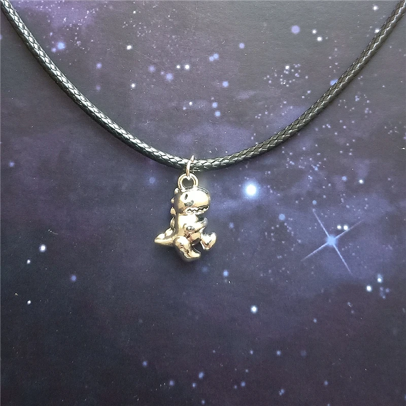 Dinosaur Charm Choker Necklace, Black Leather Choker, Cartoon Dinosaur Pendant, Cute Pendant Necklace for Boy GIrl
Dinosaur Charm Choker Necklace, Black Leather Choker, Cartoon Dinosaur Pendant, Cute Pendant Necklace for Boy GIrl