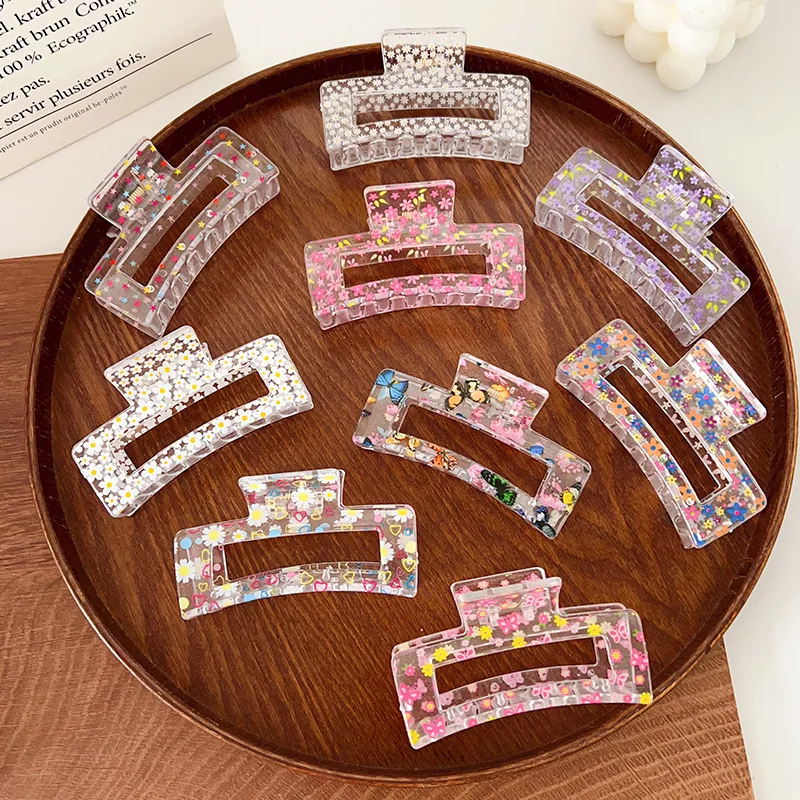 AISHG Transparent Printed Flower Hair Clip for Women Korean Small Fresh Temperament Disheveled Shark Clip Girl Hair Accessory
AISHG Transparent Printed Flower Hair Clip for Women Korean Small Fresh Temperament Disheveled Shark Clip Girl Hair Accessory