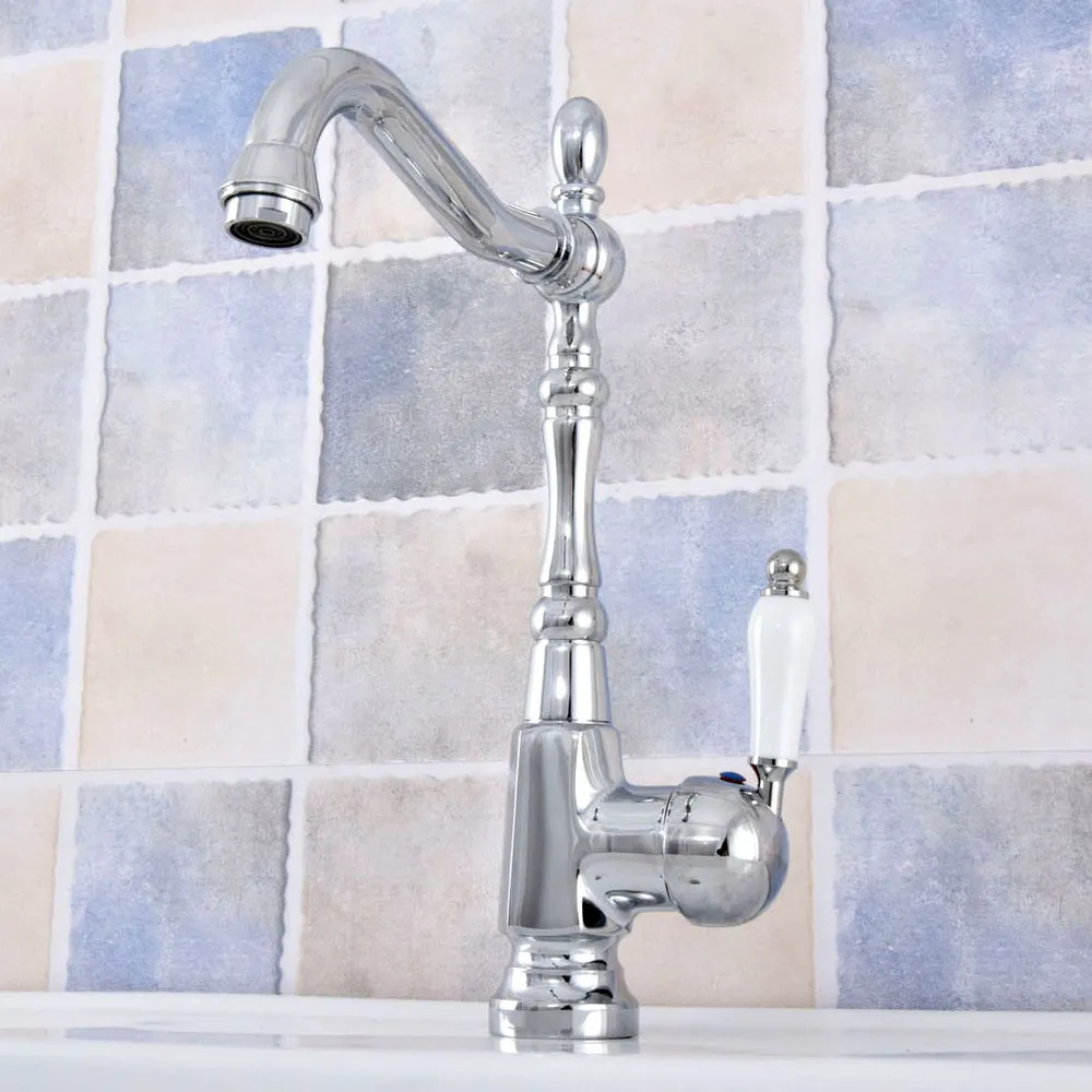 Polished Chrome Brass Bathroom Kitchen Faucet 360 Swivel Basin Sink Mixer Tap Single Hole/Handle Tap Lsf642
Polished Chrome Brass Bathroom Kitchen Faucet 360 Swivel Basin Sink Mixer Tap Single Hole/Handle Tap Lsf642