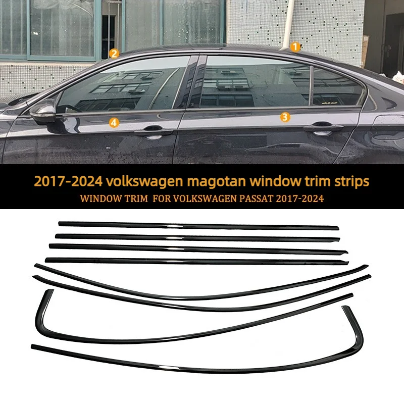 Window Trim For 2017-2024 Volkswagen Magotan Black Warrior Stainless Steel Door Frame With Black Chrome Decoration
Window Trim For 2017-2024 Volkswagen Magotan Black Warrior Stainless Steel Door Frame With Black Chrome Decoration