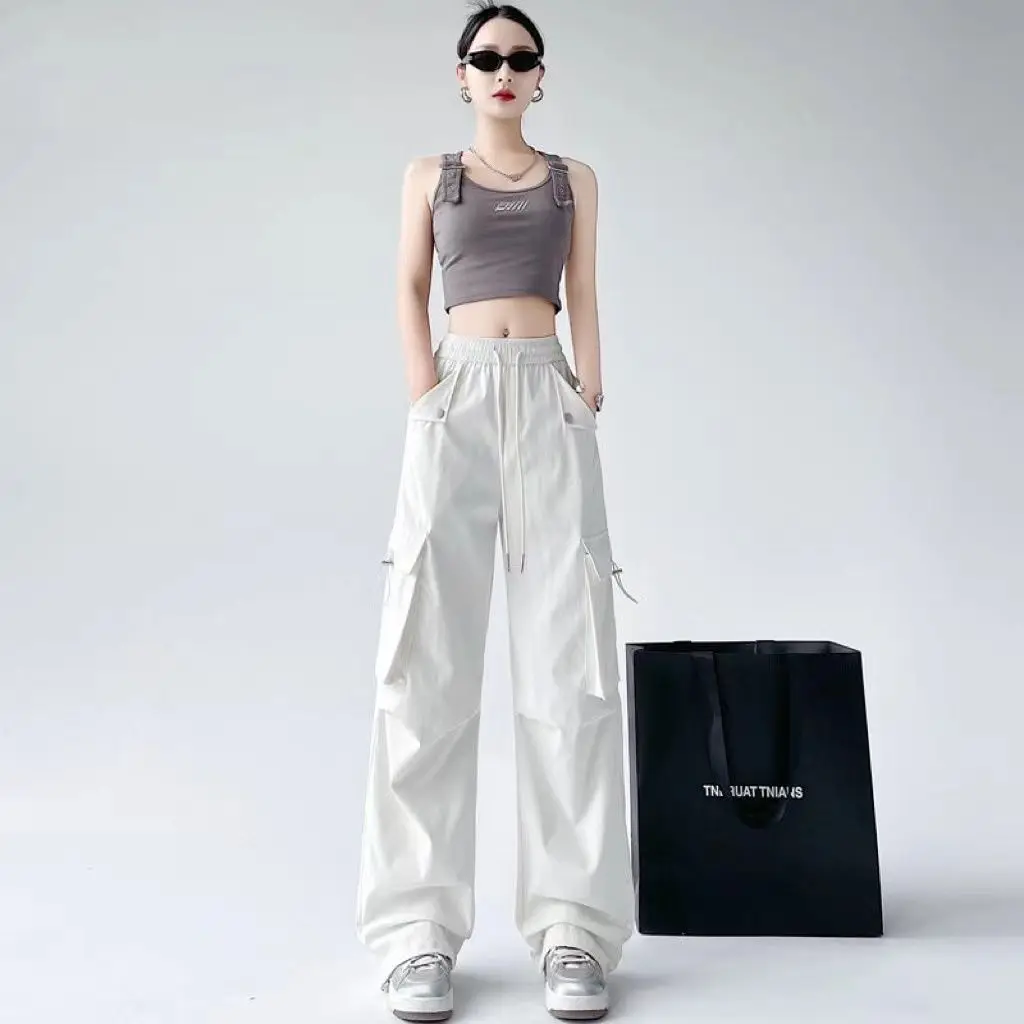 American Style Casual White Work Pants Women's Trendy High Street Jazz Dance Sports Loose Wide Leg Pants Natural Waist
American Style Casual White Work Pants Women's Trendy High Street Jazz Dance Sports Loose Wide Leg Pants Natural Waist