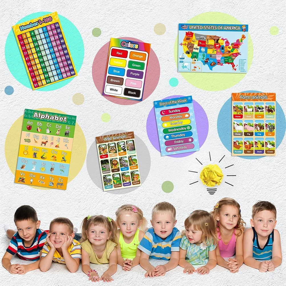 16 Sheets Educational Posters Preschool Kids Waterproof Wear Resistant Cognitive Shapes Cartoon Learning Tools Bright Colors
16 Sheets Educational Posters Preschool Kids Waterproof Wear Resistant Cognitive Shapes Cartoon Learning Tools Bright Colors