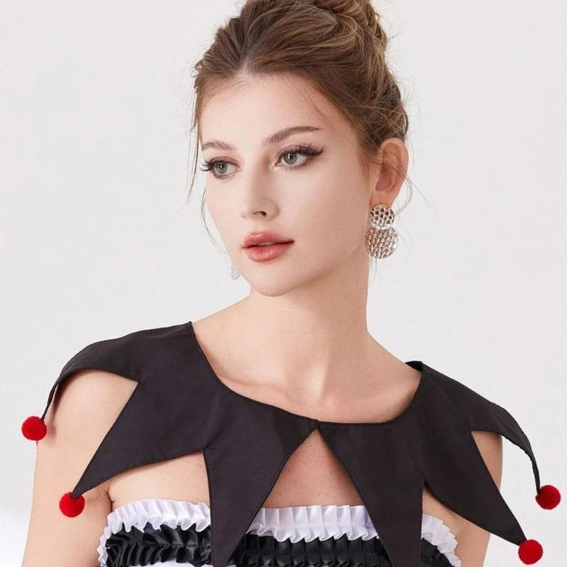 E15F Съемный воротник европейский костюм клоуна декоративный воротник для женщин ежедневно и формальный аксессуар для косплея
E15F Съемный воротник европейский костюм клоуна декоративный воротник для женщин ежедневно и формальный аксессуар для косплея