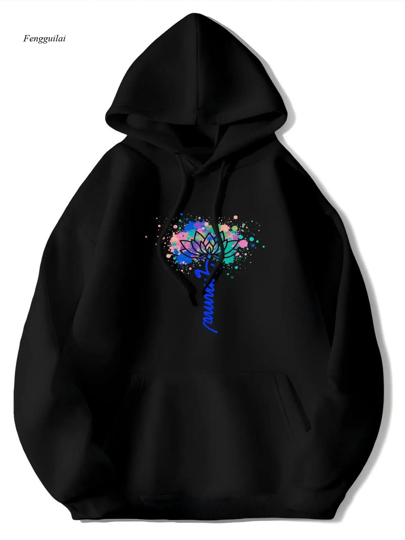 Black Heavy-Duty Hoodie with Multicolor for Lotus Flower & Blue 'POWER' Text Print - Soft Breathable Pullover Sweatshirt
Black Heavy-Duty Hoodie with Multicolor for Lotus Flower & Blue 'POWER' Text Print - Soft Breathable Pullover Sweatshirt