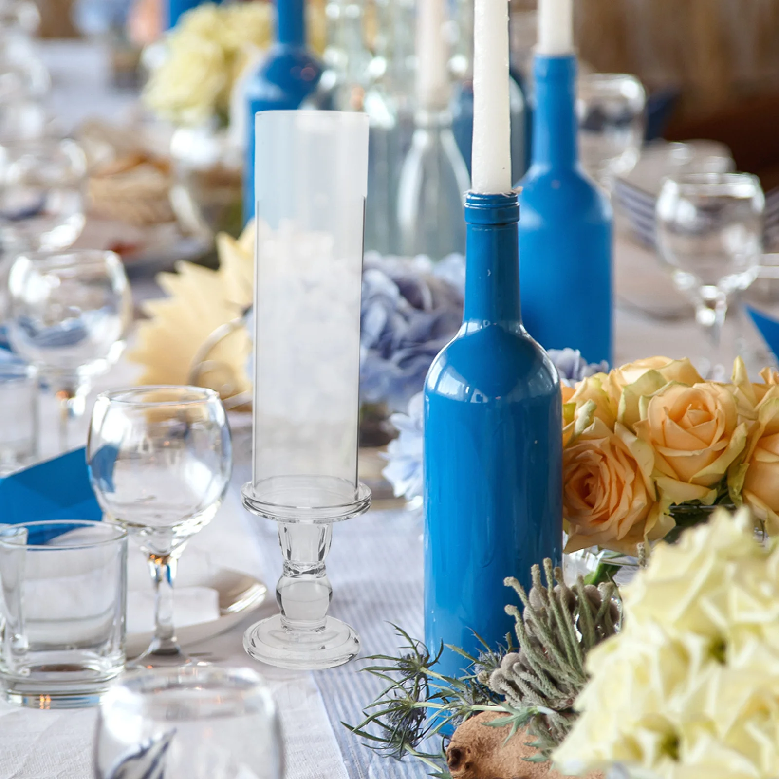 2Sets European Style Glass Candlestick Holders Clear Windproof Sleeve Table Centerpiece Wedding Home Decor Stable Base Tealight
2Sets European Style Glass Candlestick Holders Clear Windproof Sleeve Table Centerpiece Wedding Home Decor Stable Base Tealight