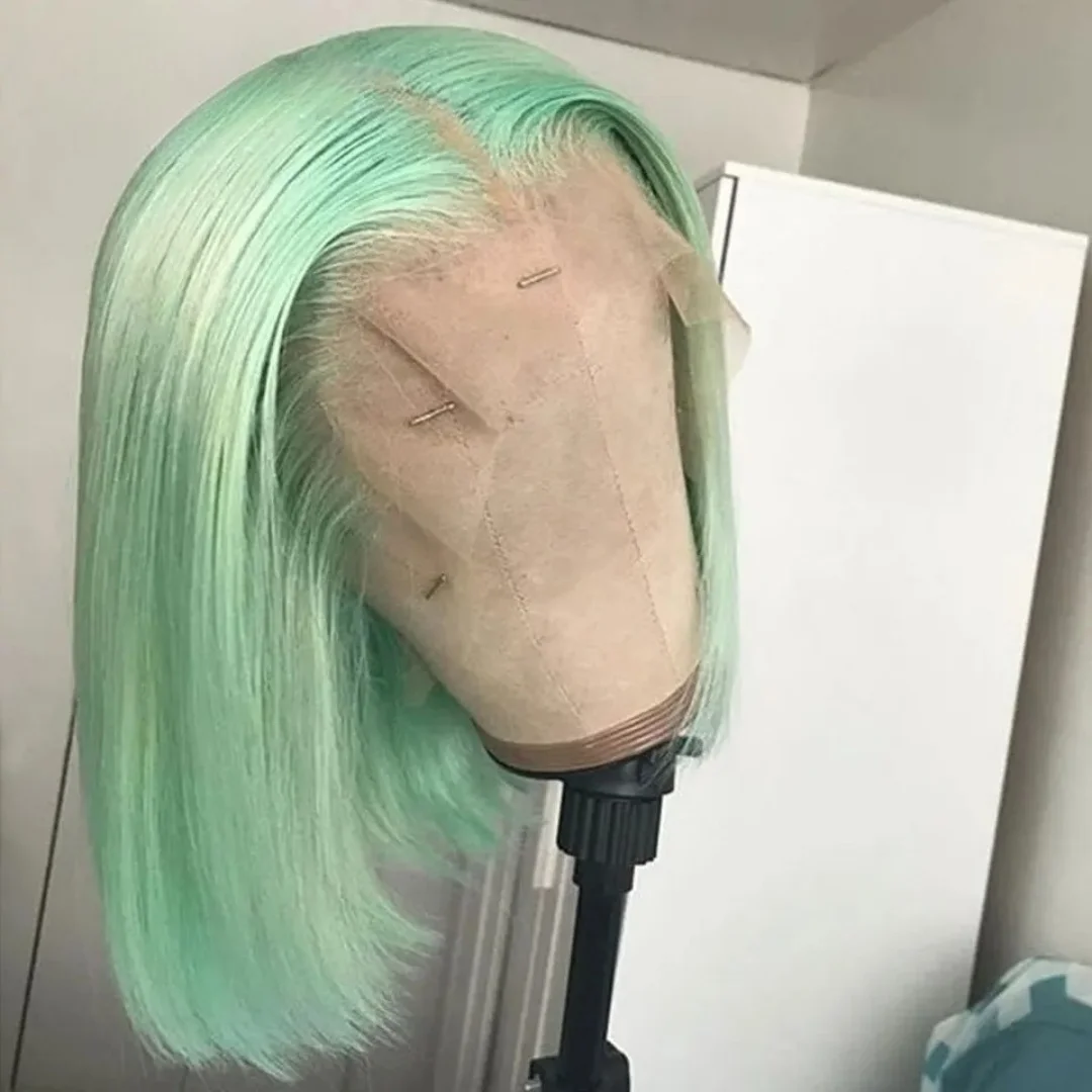 Short Bob Lace Wig 13x4 HD Straight Lace Front Wig Light Green Short Lace Wigs for Women Synthetic And Blend Daily perruque
Short Bob Lace Wig 13x4 HD Straight Lace Front Wig Light Green Short Lace Wigs for Women Synthetic And Blend Daily perruque