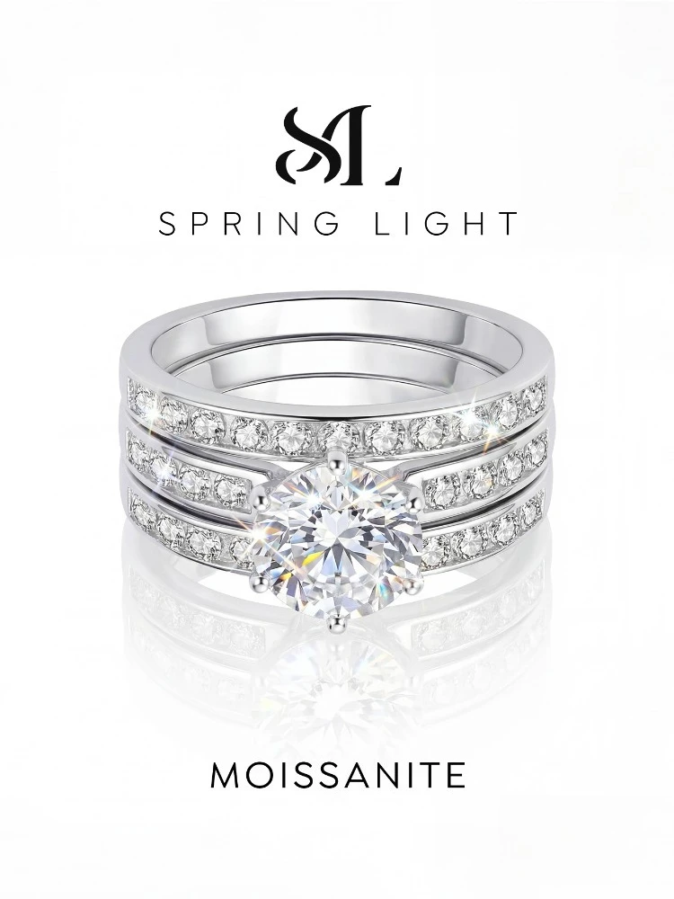 2CT Glittering Real Moissanite Diamond Ring Set For Women Gift Real 925 Sterling Silver Hot Sale Wedding Fine Jewelry
2CT Glittering Real Moissanite Diamond Ring Set For Women Gift Real 925 Sterling Silver Hot Sale Wedding Fine Jewelry