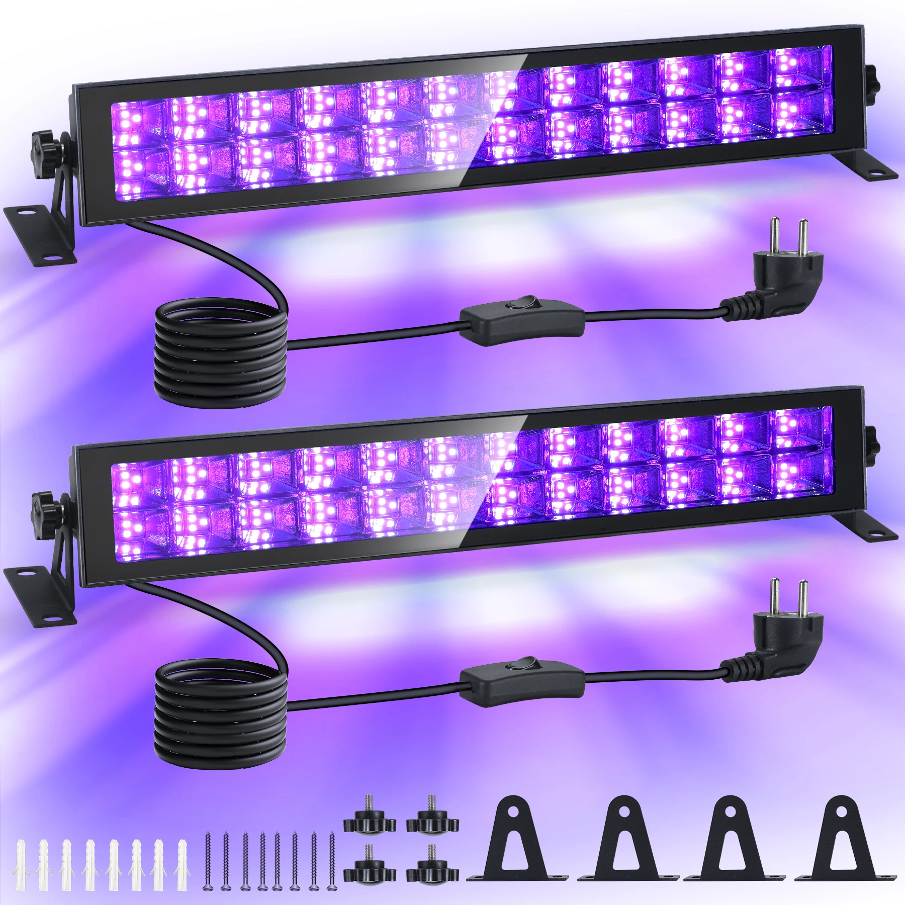 48W UV Black Light 2 PCS Lamp USB UV LED Black Light Lamp 385-400 UV Tube with Switch for Disco Party Halloween Decoration
48W UV Black Light 2 PCS Lamp USB UV LED Black Light Lamp 385-400 UV Tube with Switch for Disco Party Halloween Decoration