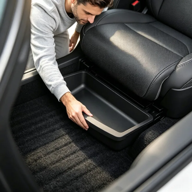 Car Accessories Car Seat Storage Box for Tesla 2025 Model YL 6-Seat Under TPE Drawer Front Rear Seat Lower Organizer Box Tray
Car Accessories Car Seat Storage Box for Tesla 2025 Model YL 6-Seat Under TPE Drawer Front Rear Seat Lower Organizer Box Tray