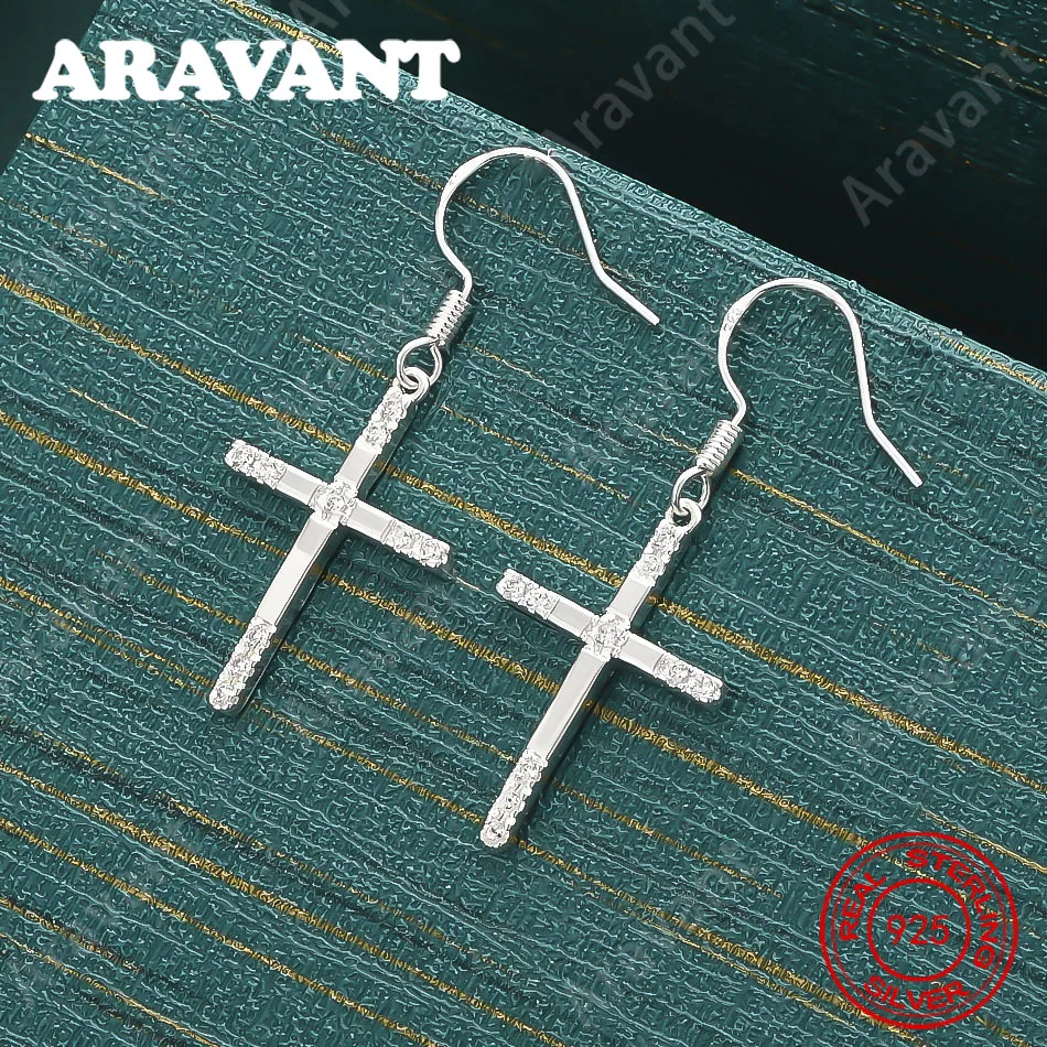 925 Sterling Silver Cross Zirconia Earrings - Simple And Elegant Everyday Jewelry For Women
925 Sterling Silver Cross Zirconia Earrings - Simple And Elegant Everyday Jewelry For Women