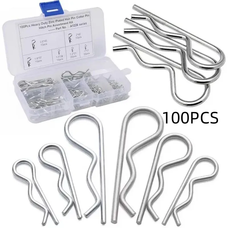 100PCS Metal Pins R-type Pin Tractor Clip Mechanical Hitch Pin Carbon Steel R Type Cotter Pins Wave Latch Bolt Locking Pin Split 
100PCS Metal Pins R-type Pin Tractor Clip Mechanical Hitch Pin Carbon Steel R Type Cotter Pins Wave Latch Bolt Locking Pin Split