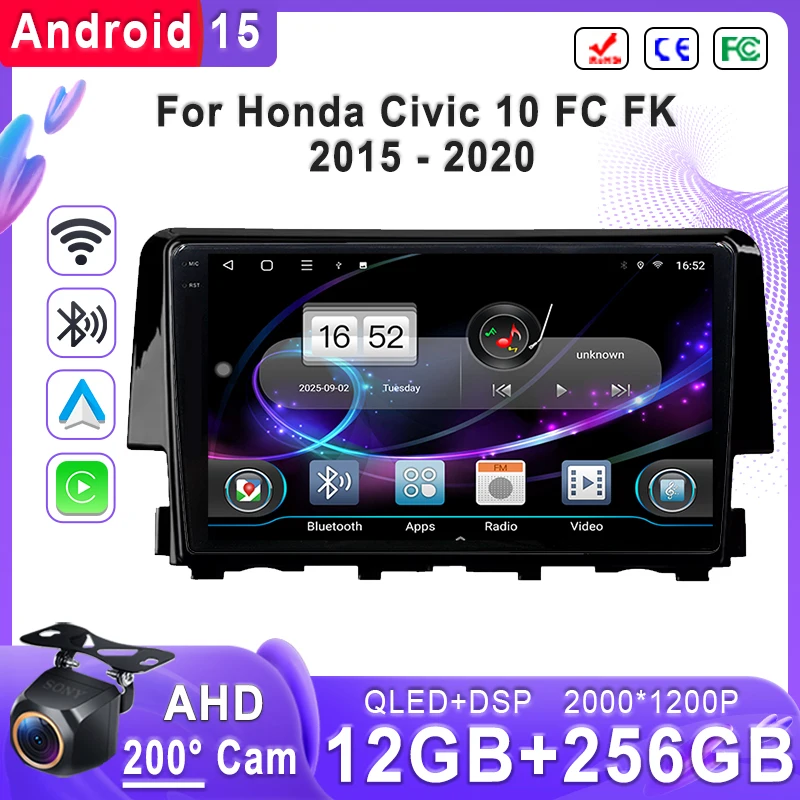 Android 15 2K Incell Screen For Honda Civic 10 FC FK 2015 - 2020 Multimedia Stereo Head Unit GPS Navigation No 2din DVD Dash Cam
Android 15 2K Incell Screen For Honda Civic 10 FC FK 2015 - 2020 Multimedia Stereo Head Unit GPS Navigation No 2din DVD Dash Cam