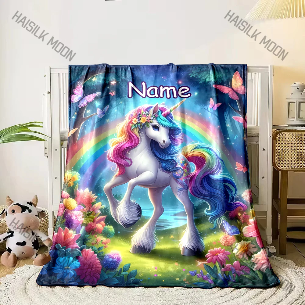 Magic Rainbow Unicorn Soft and Cute Unicorn Printed Blanket Can Be Custom with Name, Soft and Warm, Suitable Office, Camping
Magic Rainbow Unicorn Soft and Cute Unicorn Printed Blanket Can Be Custom with Name, Soft and Warm, Suitable Office, Camping