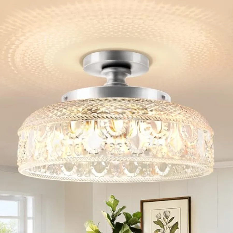 Semi Flush Mount Ceiling Light, Upgraded Larger 12 Inch Hallway Light Fixture, 3 Light Globe Glass Close to Ceiling Scone, Indo
Semi Flush Mount Ceiling Light, Upgraded Larger 12 Inch Hallway Light Fixture, 3 Light Globe Glass Close to Ceiling Scone, Indo
