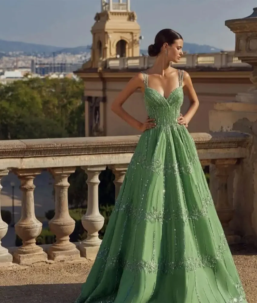 Customized Luxury Crystal Beading Spaghetti Straps A-Line Satin Evening Dress High Quality Sleeveless فساتين سهرة
Customized Luxury Crystal Beading Spaghetti Straps A-Line Satin Evening Dress High Quality Sleeveless فساتين سهرة