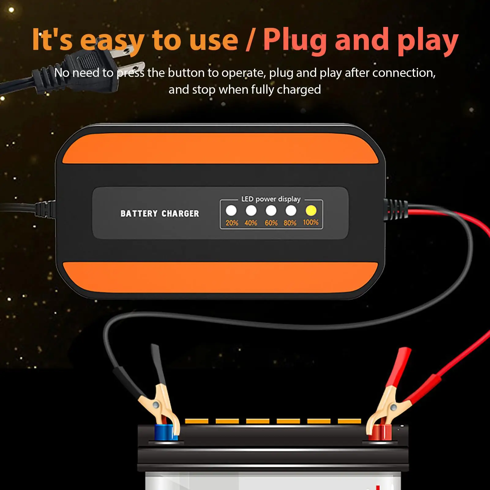 Truck Battery Charger 12V Pulse Charger For Vehicle Intelligent Battery Charging Tool For Car SUV Motorcycle ATV Truck Mower RV
Truck Battery Charger 12V Pulse Charger For Vehicle Intelligent Battery Charging Tool For Car SUV Motorcycle ATV Truck Mower RV