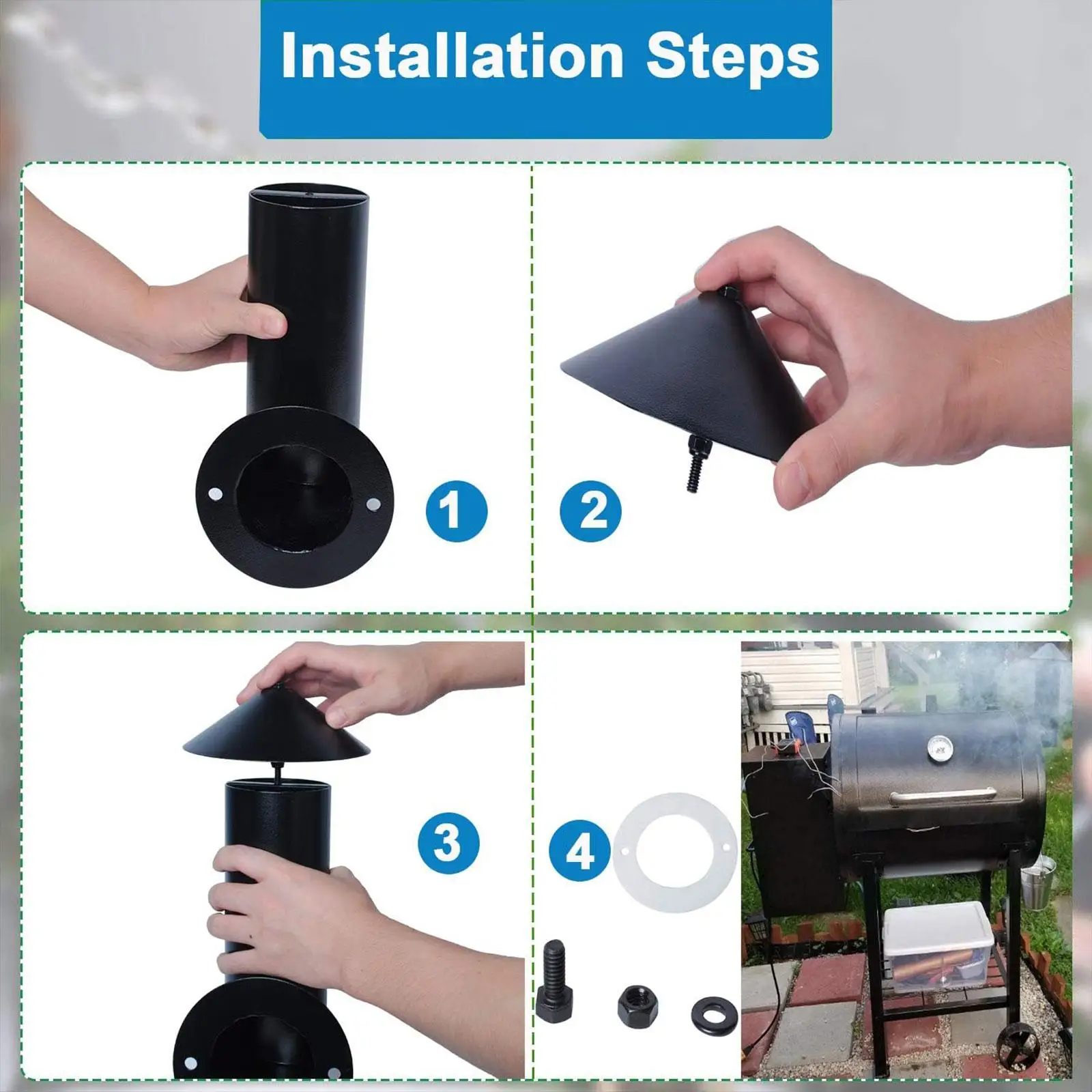 Grills Smoke Stack Chimney Practical Easy to Install with Umbrella,
Grills Smoke Stack Chimney Practical Easy to Install with Umbrella,