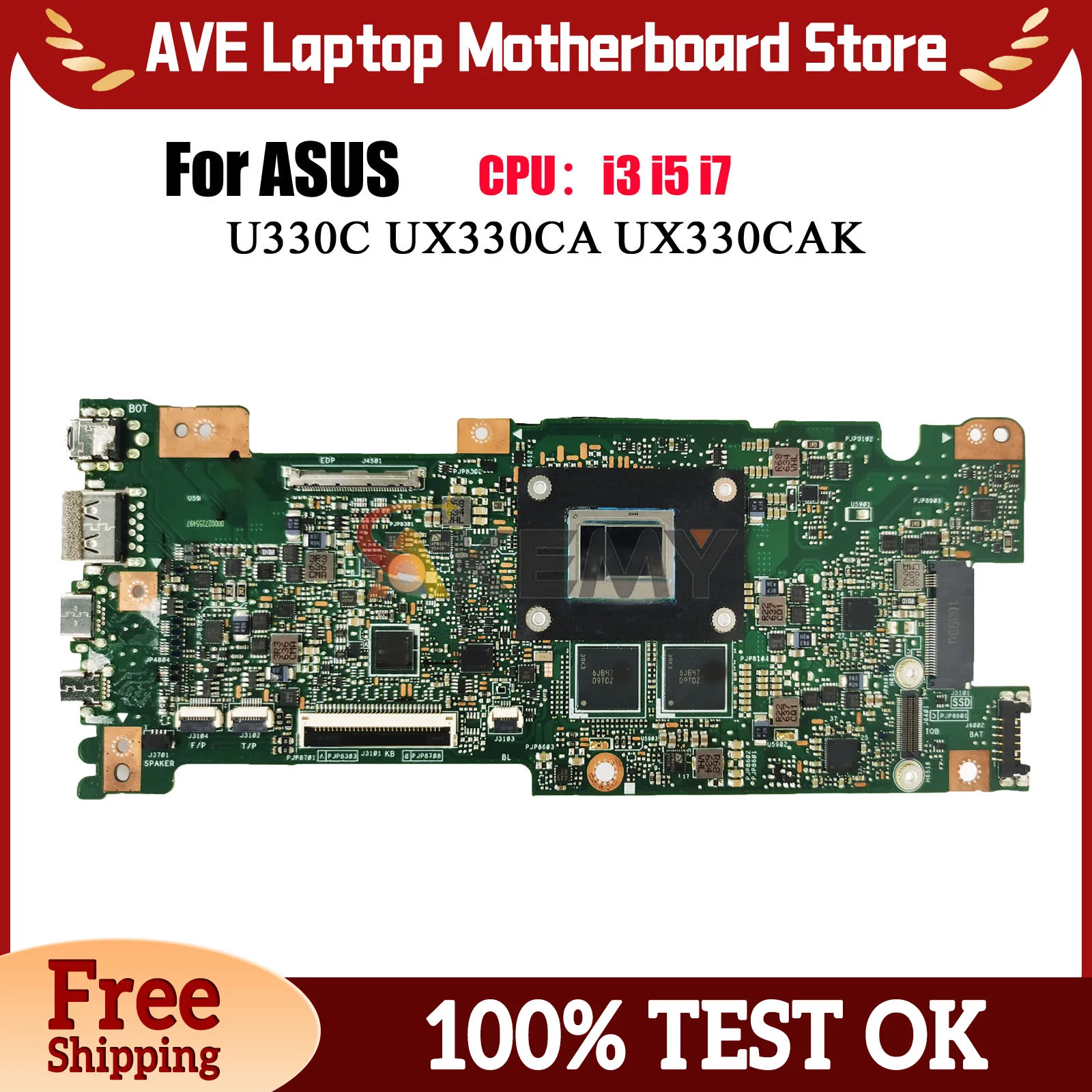 UX330CA Laptop Motherboard For ASUS ZenBook UX330CA UX330CAK UX330C U330C Notebook Mainboard With i3 i5 i7 CPU 100% tests OK stk
UX330CA Laptop Motherboard For ASUS ZenBook UX330CA UX330CAK UX330C U330C Notebook Mainboard With i3 i5 i7 CPU 100% tests OK stk