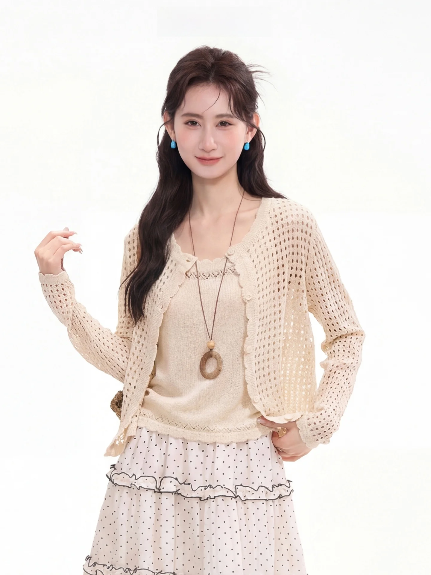 Timeless Sweetheart Style Knitted Open Cardigan And Tank Top Two-Piece Set Women's Summer Fashion Hollow out Design by Heme
Timeless Sweetheart Style Knitted Open Cardigan And Tank Top Two-Piece Set Women's Summer Fashion Hollow out Design by Heme