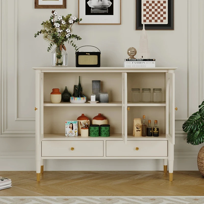 Шкаф-буфет во французском кремовом стиле из массива дерева, белый стеклянный входной шкаф для хранения Changhong
Шкаф-буфет во французском кремовом стиле из массива дерева, белый стеклянный входной шкаф для хранения Changhong