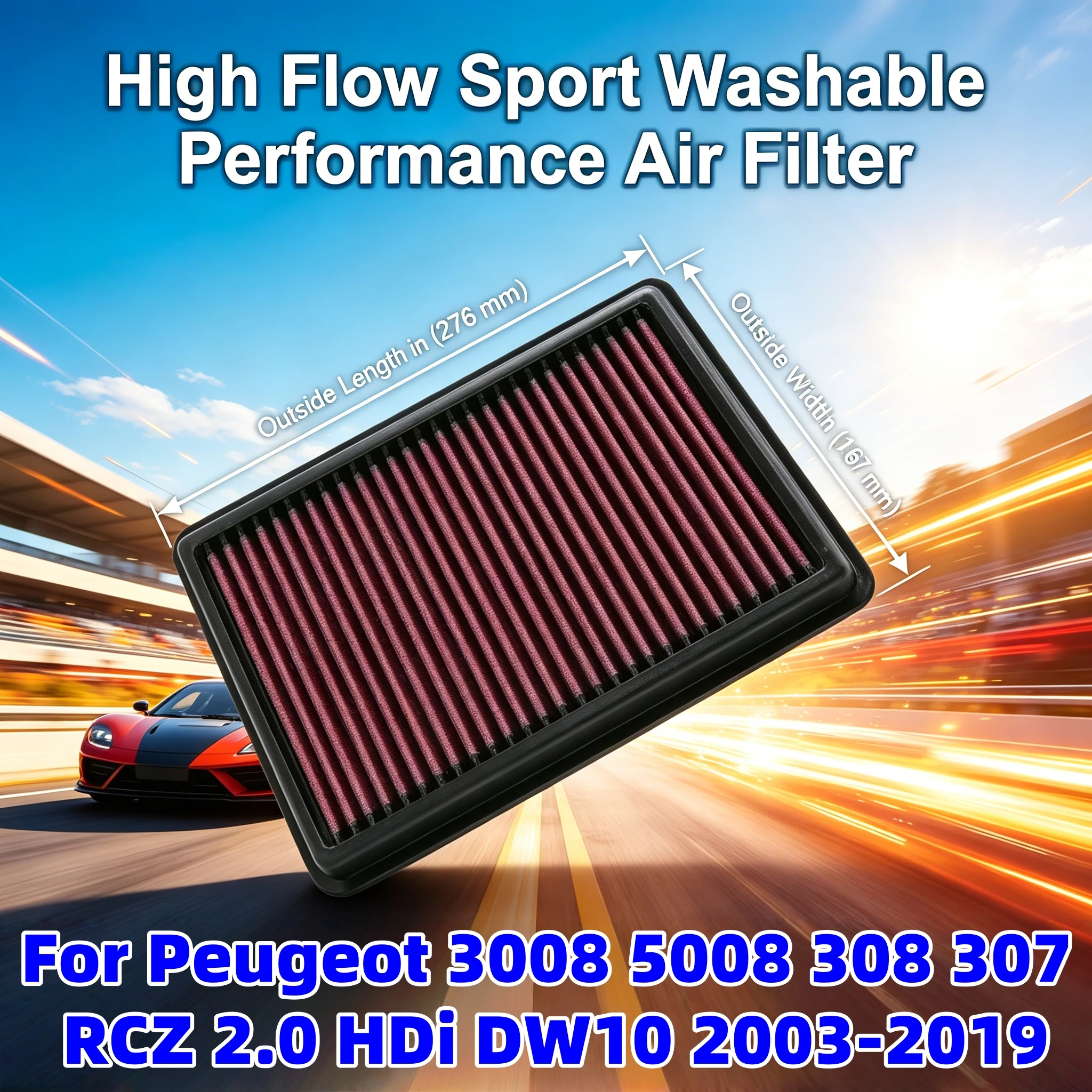 Для Peugeot 3008 5008 308 307 RCZ 2.0 HDi DW10 2003-2019: Высокопроизводительный спортивный моющийся воздушный фильтр 33-2998 OEM:1444QP
Для Peugeot 3008 5008 308 307 RCZ 2.0 HDi DW10 2003-2019: Высокопроизводительный спортивный моющийся воздушный фильтр 33-2998 OEM:1444QP