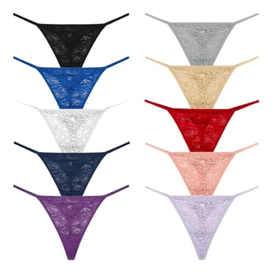 Pack 10 G-String Underwear for Women Lace Thongs Panties, Assorted Different Lace Pattern and Colors
Pack 10 G-String Underwear for Women Lace Thongs Panties, Assorted Different Lace Pattern and Colors