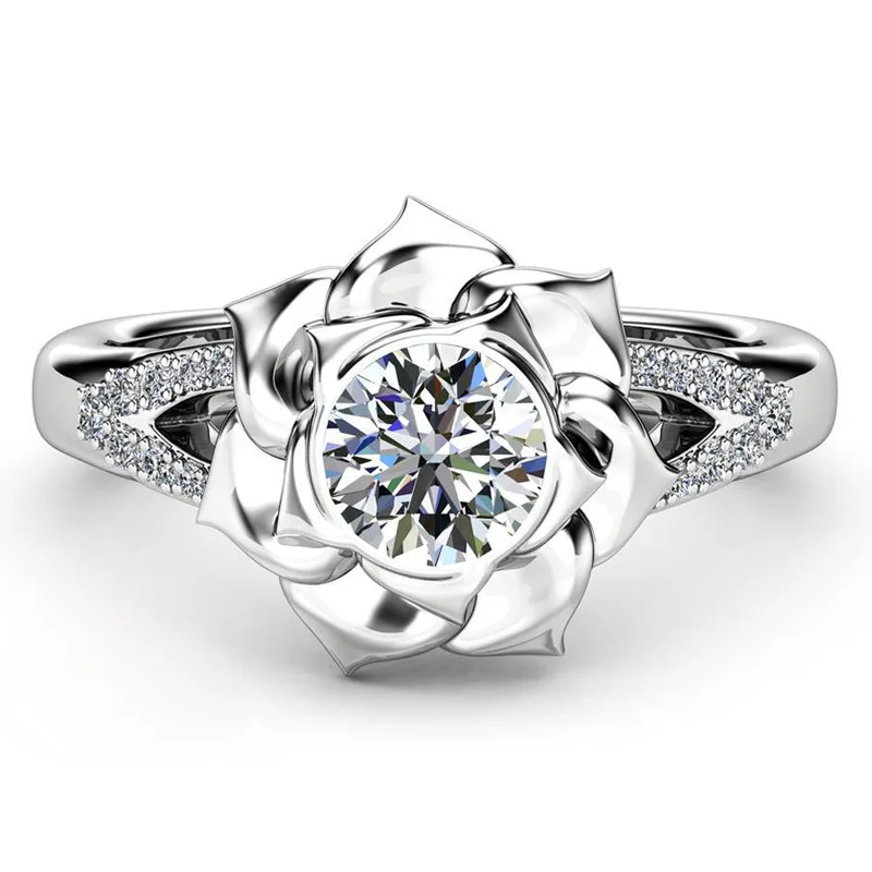 Charm Women Rings Silver Color Round Flower White Stone Rings Party Accessories Gift
Charm Women Rings Silver Color Round Flower White Stone Rings Party Accessories Gift