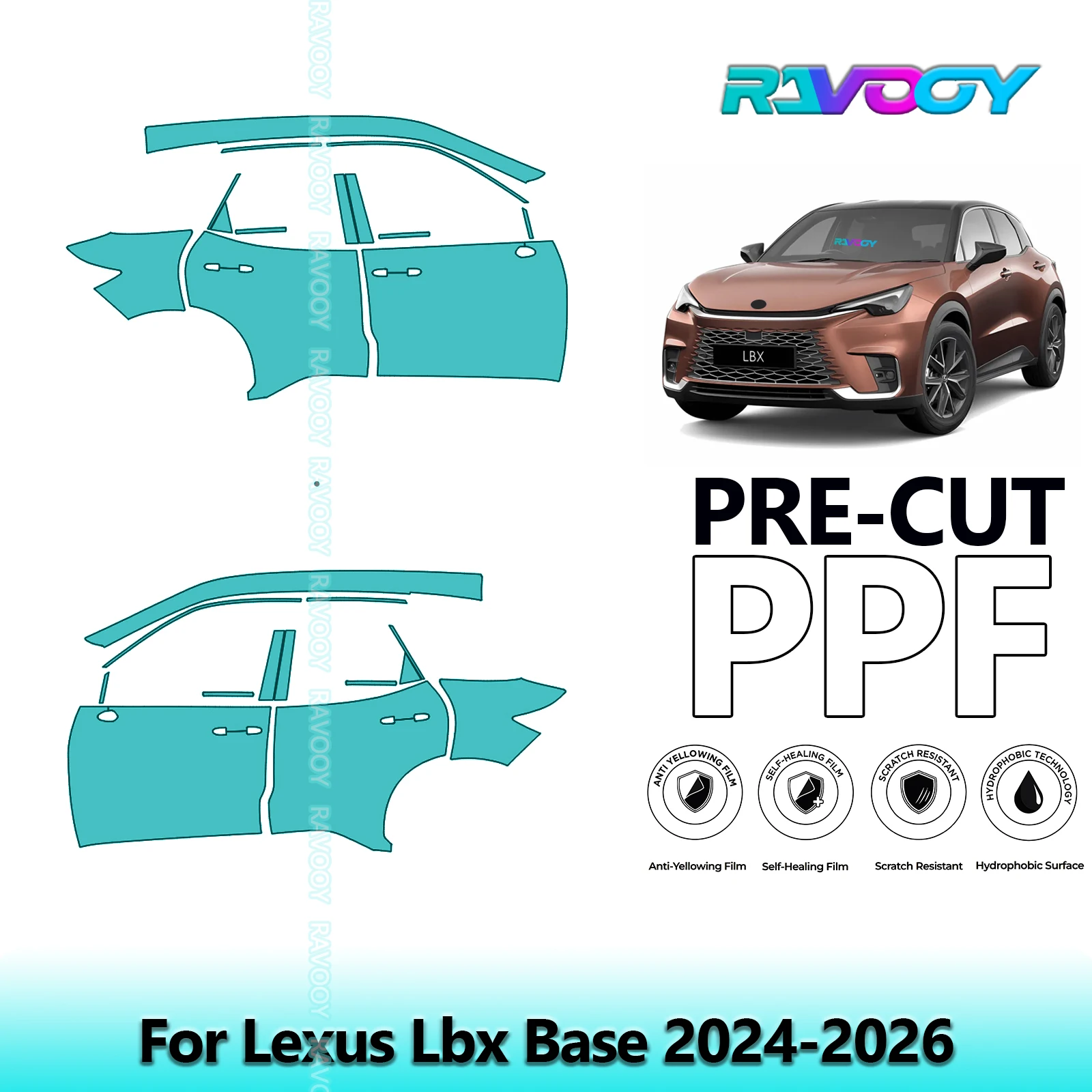 For Lexus Lbx Base 2024-2026 8.5mil Clear Matte Pre-Cut PPF Door & A/B Pillar Kit TPU Paint Protection Film Set
For Lexus Lbx Base 2024-2026 8.5mil Clear Matte Pre-Cut PPF Door & A/B Pillar Kit TPU Paint Protection Film Set