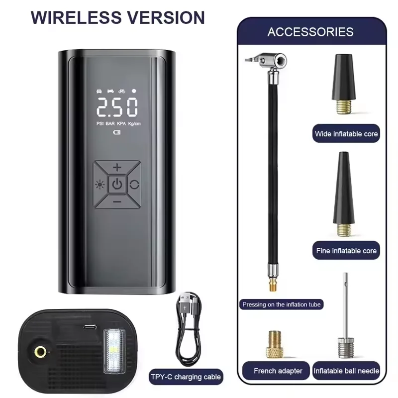 YIJU Wireless Air Pump 150psi Portable Electric Tire Inflator For Car Bicycle Motorcycle Mini Air Compressor Tire Air Injector
YIJU Wireless Air Pump 150psi Portable Electric Tire Inflator For Car Bicycle Motorcycle Mini Air Compressor Tire Air Injector