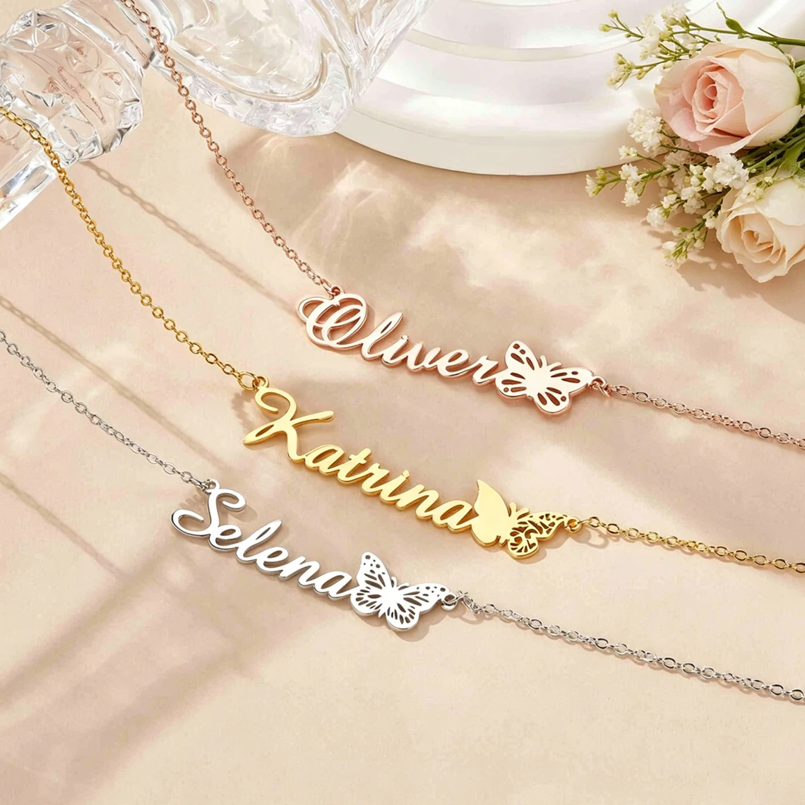 Personalized Custom Name Necklace for Women Stainless Steel Customized Birth Month Butterfly Necklace Birthday Jewelry Gift
Personalized Custom Name Necklace for Women Stainless Steel Customized Birth Month Butterfly Necklace Birthday Jewelry Gift