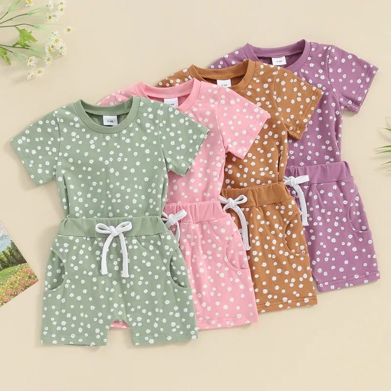 Newborn Baby Girls 2 Piece Shorts Sets Summer Clothes Floral Short Sleeve T-Shirt and Elastic Shorts Baby Clothing
Newborn Baby Girls 2 Piece Shorts Sets Summer Clothes Floral Short Sleeve T-Shirt and Elastic Shorts Baby Clothing