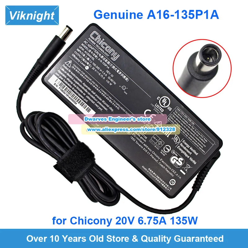 Genuine CHICONY A16-135P1A 20V 6.75A AC Adapter A135A015L A135A017P PA-1131-72 135W for Targus DOCKING STATION DOCK430 7.4*5.0mm
Genuine CHICONY A16-135P1A 20V 6.75A AC Adapter A135A015L A135A017P PA-1131-72 135W for Targus DOCKING STATION DOCK430 7.4*5.0mm