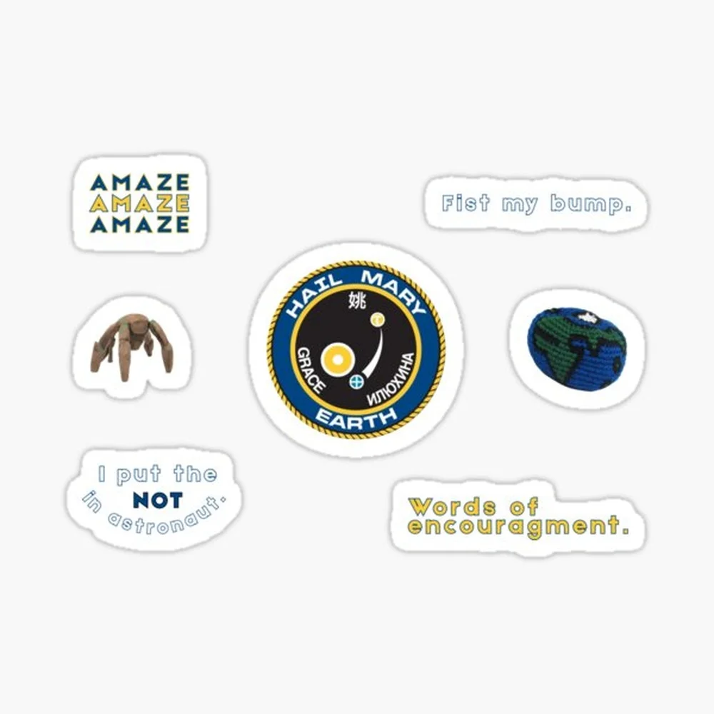 Project Hail Mary - Amaze Quotes and Icons Sticker for Laptop Decor Bedroom Car Cute Cartoon Art Fashionable Public Suitcase
Project Hail Mary - Amaze Quotes and Icons Sticker for Laptop Decor Bedroom Car Cute Cartoon Art Fashionable Public Suitcase
