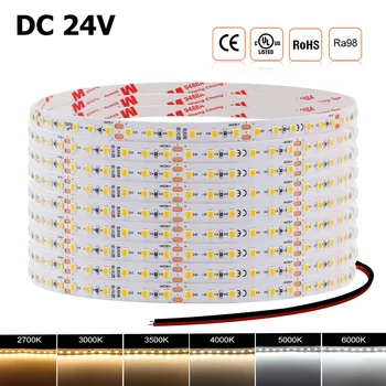 RA98 LED Strip 24V SMD 2835 120LEDs/m Full Spectrum Light 2700K 3000K 3500K 4000K 5000K 6000K Home Decor Flexible Tape 5M 10M