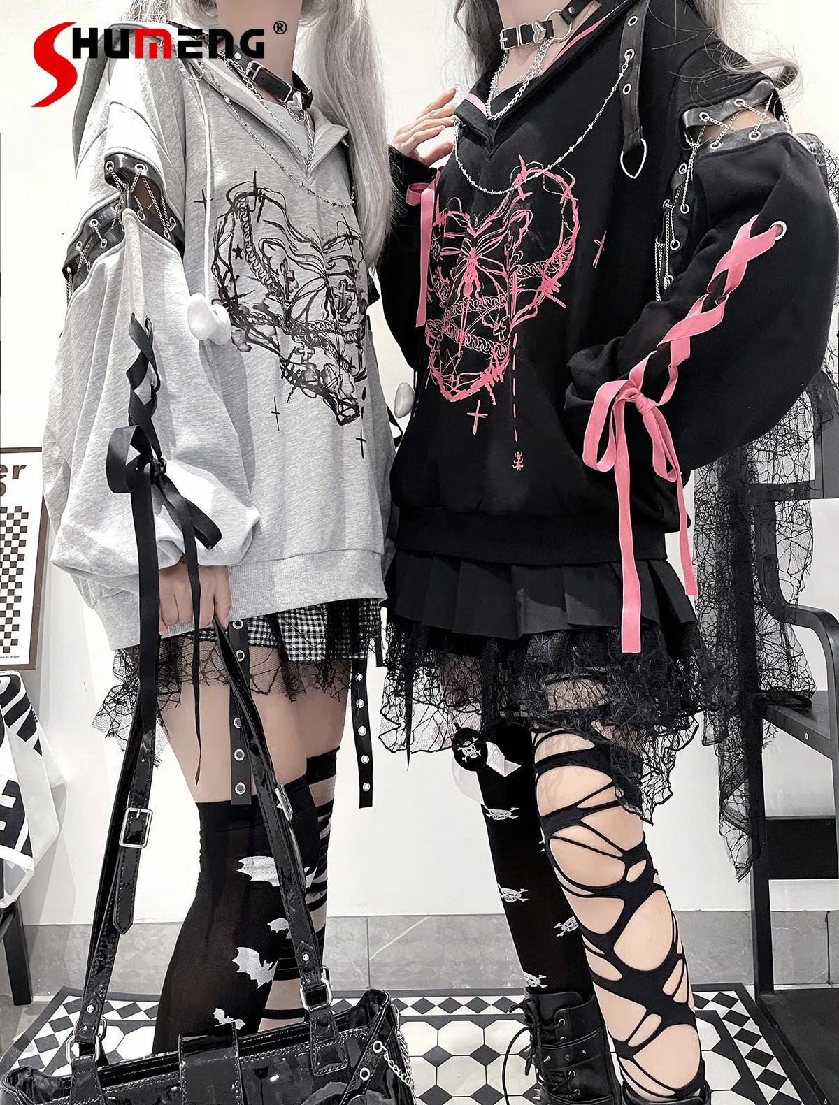 Y2k Gothic Kawaii Butterfly Heart Print Oversized Hoodie Lace Plaid Skirt Set Harajuku Punk Streetwear Skirts Two Piece Outfit
Y2k Gothic Kawaii Butterfly Heart Print Oversized Hoodie Lace Plaid Skirt Set Harajuku Punk Streetwear Skirts Two Piece Outfit