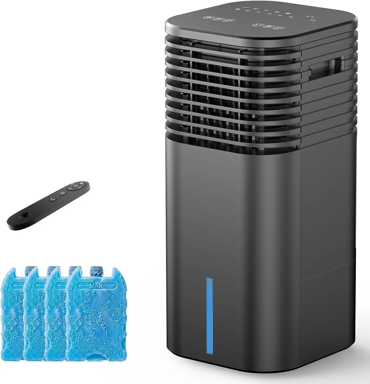 Ultra-Quiet Ventless Swamp Cooler, 24-Inch 3-in-1 Portable AC Unit with Remote, 15-Hour Timer, 120-Degree Oscillation, 2-Gallon Tank, 3 Modes & 3 Speeds, for Home Office, Black
Ultra-Quiet Ventless Swamp Cooler, 24-Inch 3-in-1 Portable AC Unit with Remote, 15-Hour Timer, 120-Degree Oscillation, 2-Gallon Tank, 3 Modes & 3 Speeds, for Home Office, Black