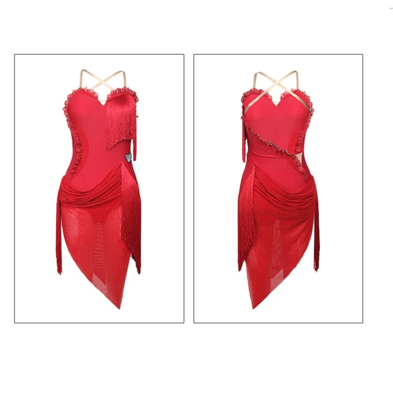 Bulgarian Red Hanging Lace Fringe Women Latin Dance Competition Dress with Underneath Salsa Pole Dance Wear Dance Costumes
Bulgarian Red Hanging Lace Fringe Women Latin Dance Competition Dress with Underneath Salsa Pole Dance Wear Dance Costumes