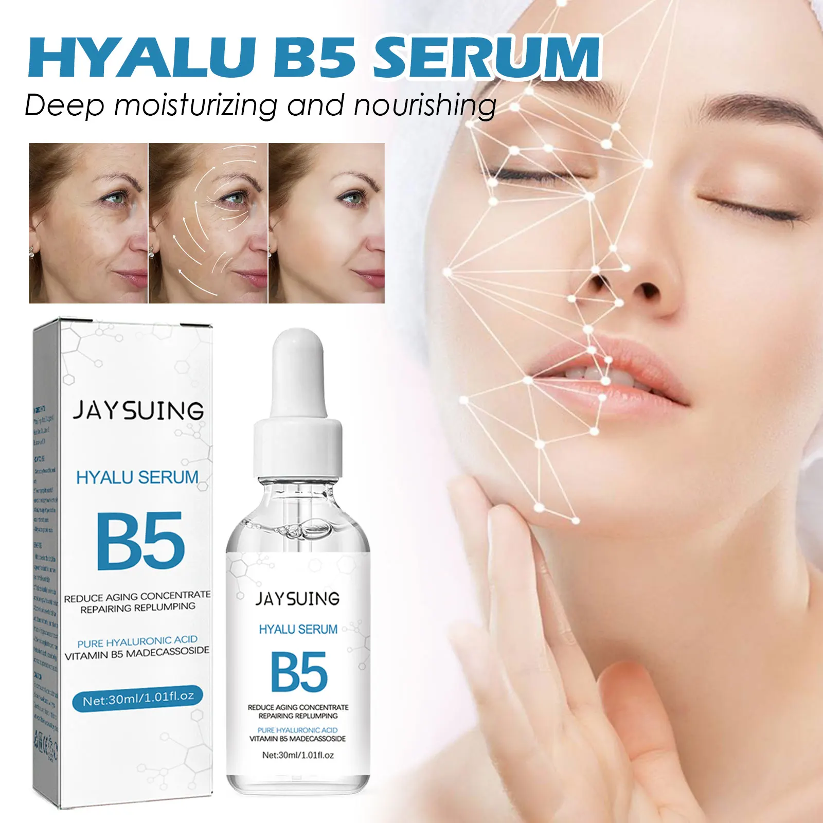 Hyaluronic Acid B5 Essence Face Firming Serum Reduces Fine Lines Moisturizes Nourishes & Brightens The Skin Facial Care Product
Hyaluronic Acid B5 Essence Face Firming Serum Reduces Fine Lines Moisturizes Nourishes & Brightens The Skin Facial Care Product