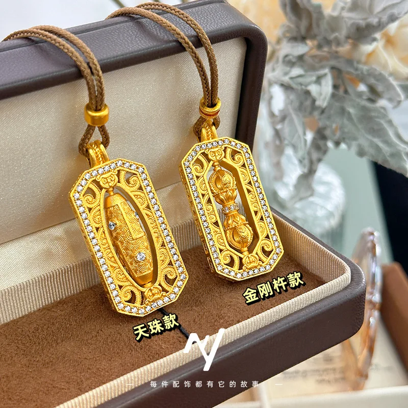 men women's 9999 24K Real Gold Ancient Method Gold Point Diamond Rotating Vajra Pendant Sweater Chain Dzi Bead Square Pendant
men women's 9999 24K Real Gold Ancient Method Gold Point Diamond Rotating Vajra Pendant Sweater Chain Dzi Bead Square Pendant