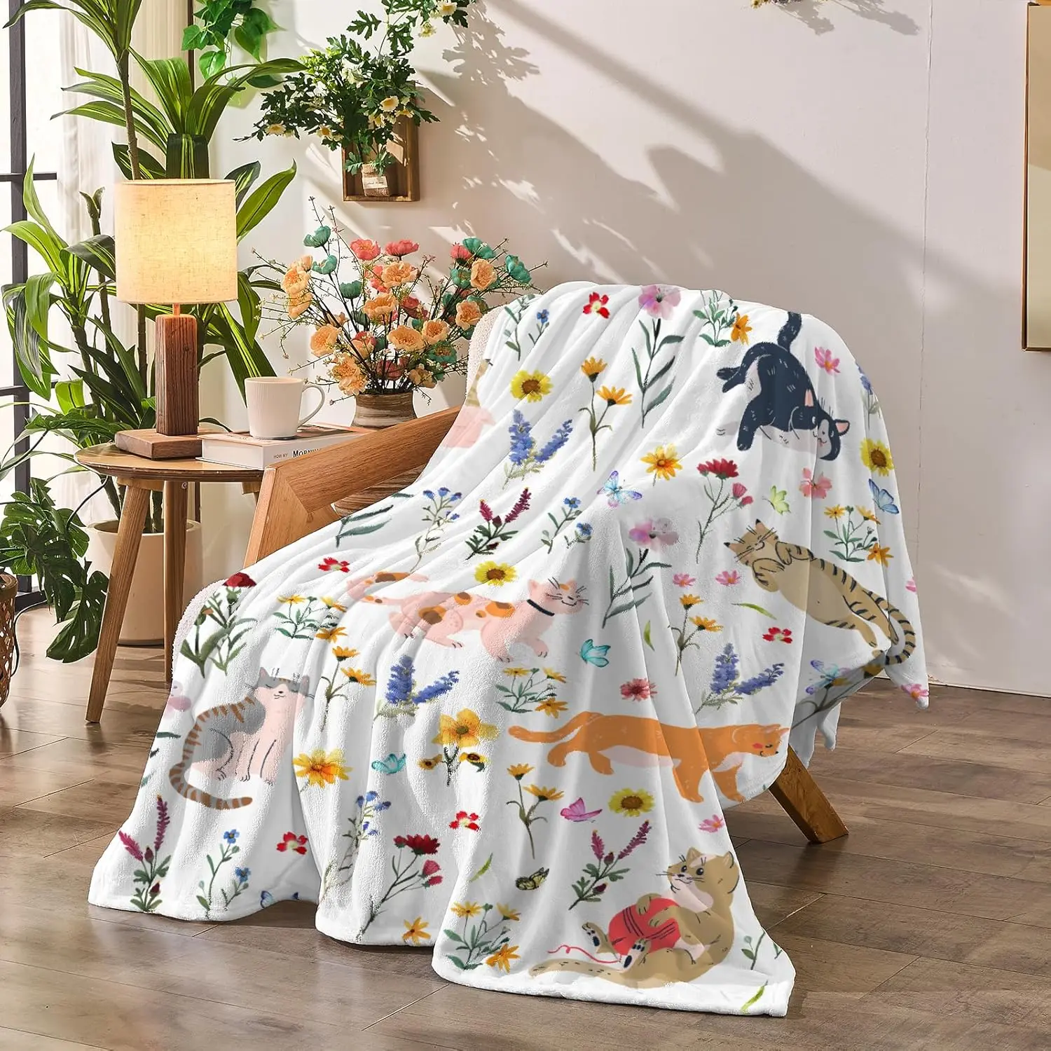 Watercolor Cat Flower Flannel Throw Blanket 50x60 for Women Mom Girls
Watercolor Cat Flower Flannel Throw Blanket 50x60 for Women Mom Girls