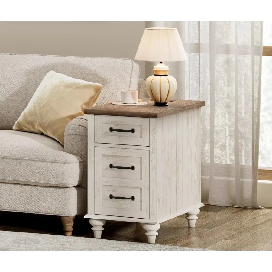 Antique White Side Table with Drawer and Cabinet Elegant End Table with Charging Station Wooden Nightstand for Bedroom Living R
Antique White Side Table with Drawer and Cabinet Elegant End Table with Charging Station Wooden Nightstand for Bedroom Living R