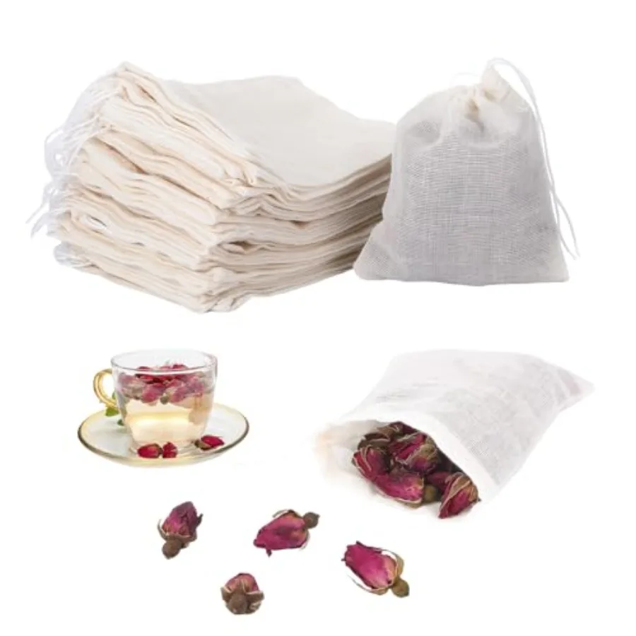 40Pcs Spice Bags for Cooking Lavender Sachet Bags Empty Tea Bags Muslin Bags Drawstring Pouch for Loose Tea Filters Reusable Te
40Pcs Spice Bags for Cooking Lavender Sachet Bags Empty Tea Bags Muslin Bags Drawstring Pouch for Loose Tea Filters Reusable Te