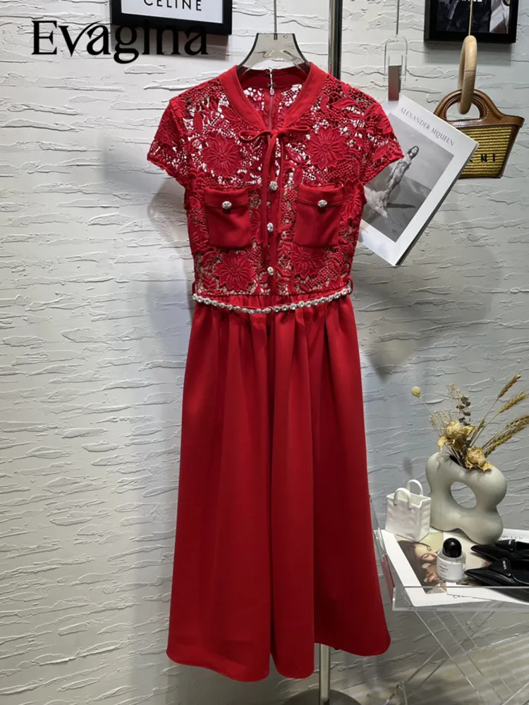 Evagina Spring/Summer Polyester Vintage Elegant Diamond-Encrusted Patchwork High-Waisted Chinese-Style Dress
Evagina Spring/Summer Polyester Vintage Elegant Diamond-Encrusted Patchwork High-Waisted Chinese-Style Dress